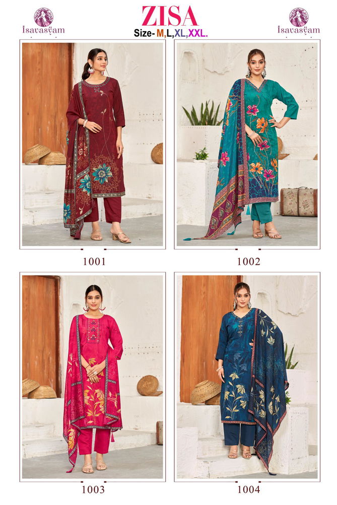 Zisa By Isavasyam Roman Silk Printed Readymade Suits Wholesale Shop In Surat